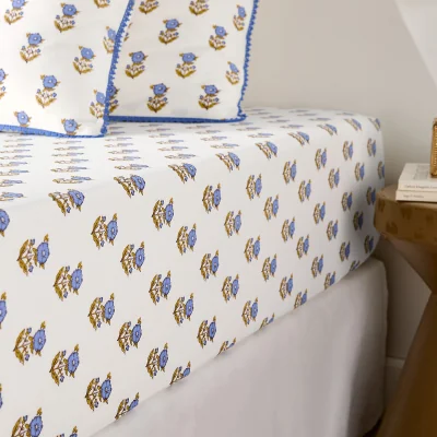 La Redoute Dimani Washed Cotton Fitted Sheet with 30cm Flap
