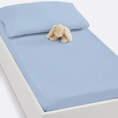 La Redoute Fitted Sheet For Cot in Plain Cotton Muslin, Kumla