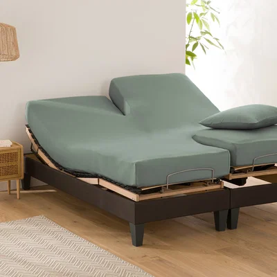 La Redoute Scenario Stretch Cotton Jersey Fitted Sheet For Articulated Beds