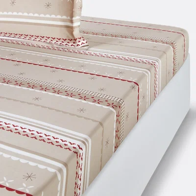 La Redoute Tyrol Striped Cotton Fitted Sheet