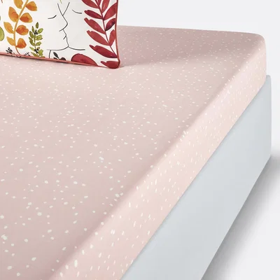 La Redoute Palm Spring Spotted Cotton Percale 200 Thread Count Fitted Sheet