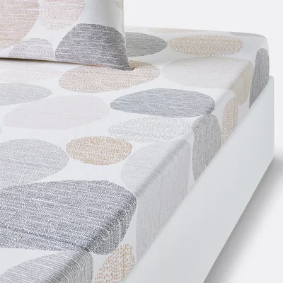 La Redoute Galet Graphic Cotton Fitted Sheet