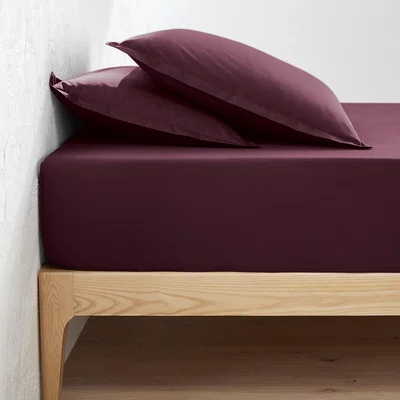 La Redoute Scenario 30cm High 100% Cotton Percale 200 Thread Count Fitted Sheet