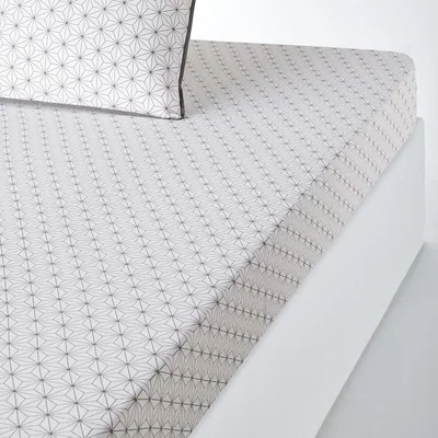 La Redoute Nordic Geometric Cotton Fitted Sheet