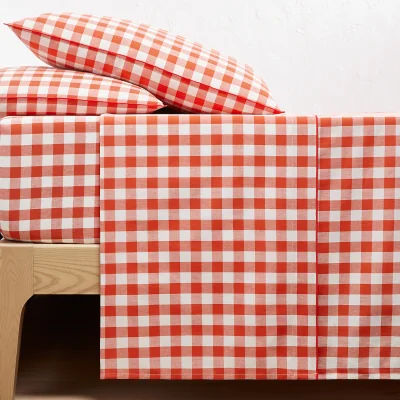 La Redoute Veldi Orange 100% Cotton Flat Sheet