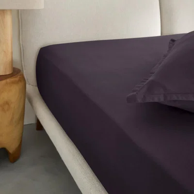 La Redoute Saria Washed Cotton Sateen Fitted Sheet with 30cm Flap