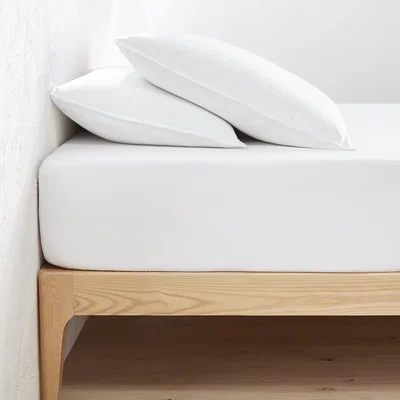 La Redoute Scenario Plain Organic Cotton Percale Fitted Sheet