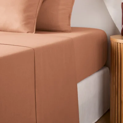 La Redoute Scenario Plain Washed Cotton Flat Sheet