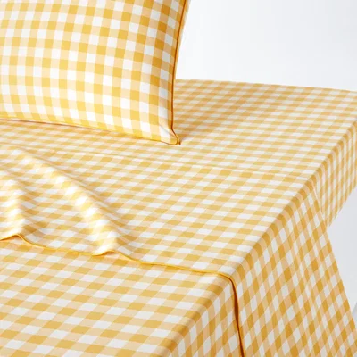 La Redoute Veldi Yellow Cotton Flat Sheet