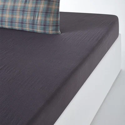 La Redoute Check 100% Cotton Muslin 200 Thread Count Fitted Sheet