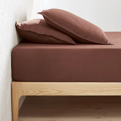 La Redoute Linot 35cm High Washed Linen Fitted Sheet