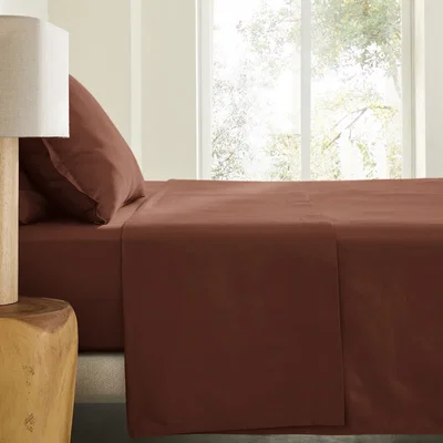 La Redoute Saria Washed Cotton Sateen Flat Sheet