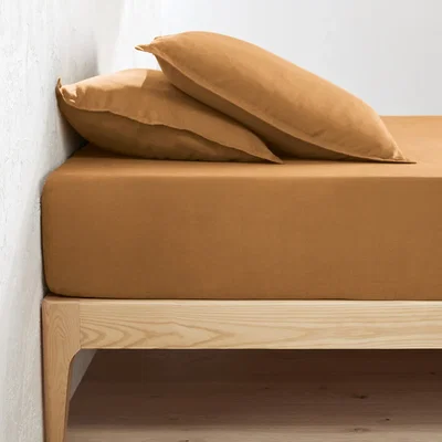La Redoute Linot 35cm High Washed Linen Fitted Sheet