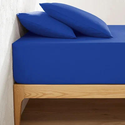 La Redoute Scenario Plain Cotton Fitted Sheet For Deep Mattresses (32cm)