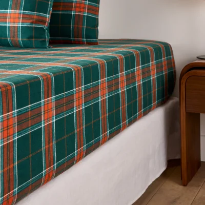 La Redoute Jorasses Checked Flannel 30cm Deep Fitted Sheet