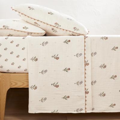 La Redoute Emeline Floral 100% Cotton Muslin Flat Sheet