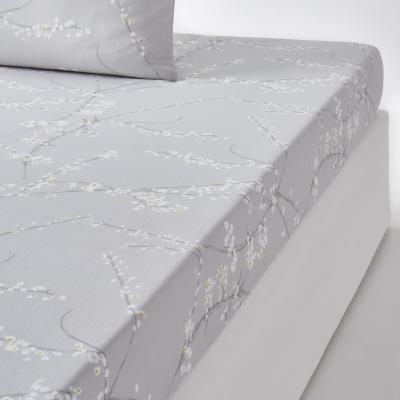 La Redoute Natsumi Floral 100% Cotton Satin 200 Thread Count Fitted Sheet
