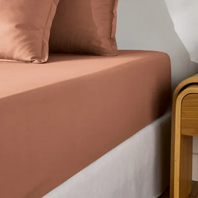 La Redoute Scenario Cotton Percale 200 Thread Count Fitted Sheet, 35cm Flap