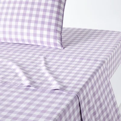 La Redoute Veldi Purple Cotton Flat Sheet