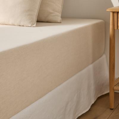 La Redoute Marnie Fitted Sheet in Washed Cotton/Linen, 30cm Flap