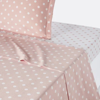 La Redoute Clarisse Polka Dot Brushed Cotton Flat Sheet