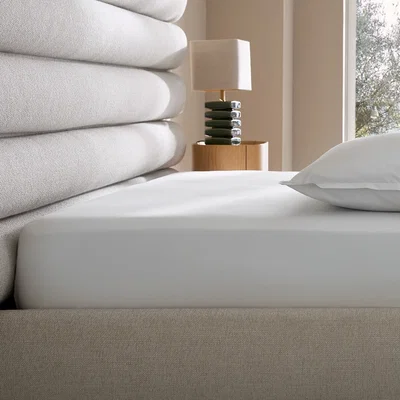 La Redoute Veneto Cotton Percale Fitted Sheet, 30cm Flap