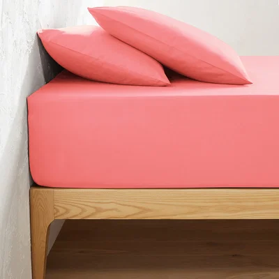 La Redoute Scenario Plain Cotton Fitted Sheet For Deep Mattresses (32cm)