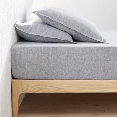La Redoute Linot 100% Washed Linen Fitted Sheet For Deep Mattresses (30cm)
