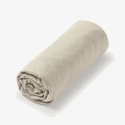 La Redoute Elina Washed Linen Fitted Sheet For Deep Mattresses (32cm)