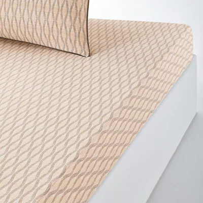 La Redoute Sonora 30cm Geometric 100% Cotton Percale 200 Thread Count Fitted Sheet