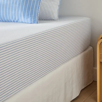 La Redoute Edward Fitted Sheet in Cotton Percale, 30cm Flap
