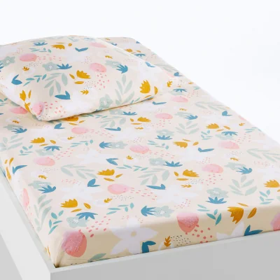 La Redoute Vahina Floral 100% Organic Cotton Fitted Sheet