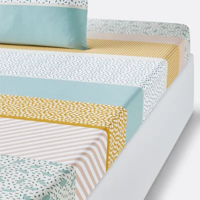 La Redoute Happy Stripes Graphic Cotton Fitted Sheet