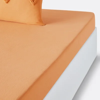 La Redoute Assa Ochre Cotton Fitted Sheet For Deep Mattresses (30cm)