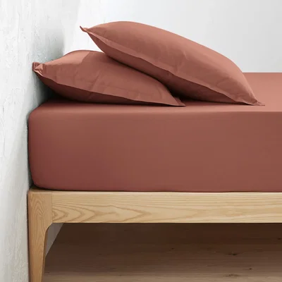 La Redoute Scenario 35cm High Cotton Percale Fitted Sheet