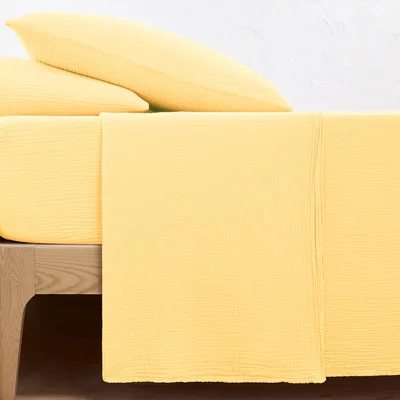 La Redoute Kumla Plain Cotton Muslin Flat Sheet