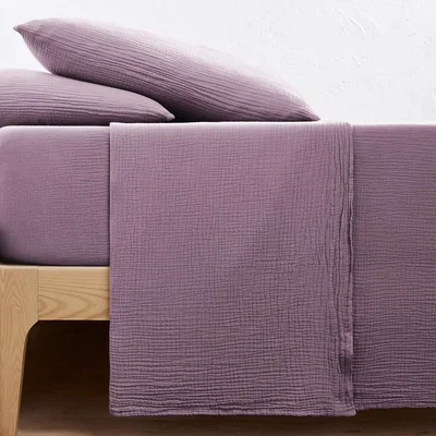 La Redoute Kumla Plain 100% Cotton Muslin Flat Sheet