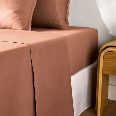 La Redoute Scenario Plain Cotton Percale 200 Thread Count Flat Sheet