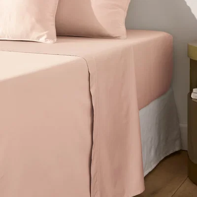 La Redoute Opale Plain Cotton Satin 350 Thread Count Flat Sheet