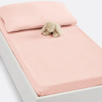 La Redoute Fitted Sheet For Cot in Plain Cotton Muslin, Kumla