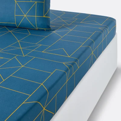 La Redoute Dwight Geometric Cotton Fitted Sheet
