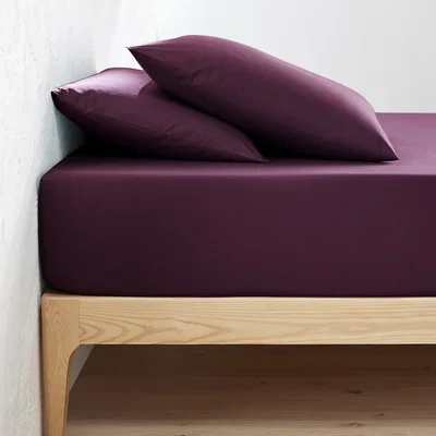 La Redoute Scenario Plain Organic Cotton Percale Fitted Sheet