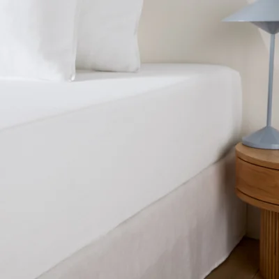 La Redoute Tifly Plain Washed Cotton Fitted Sheet with 30cm Flap