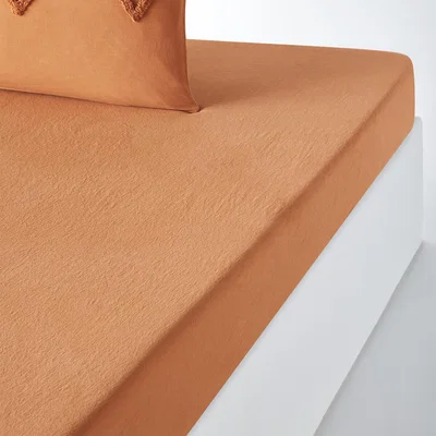 La Redoute Assa Plain Cotton Fitted Sheet for Deep Mattresses (30cm)