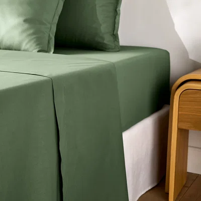 La Redoute Scenario Plain Cotton Percale 200 Thread Count Flat Sheet