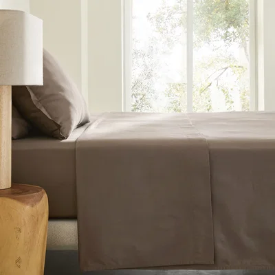 La Redoute Saria Washed Cotton Sateen Flat Sheet