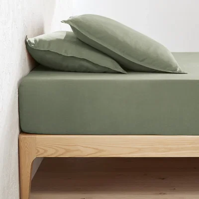 La Redoute Linot 100% Washed Linen Fitted Sheet For Deep Mattresses (30cm)