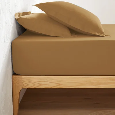 La Redoute Scenario Plain Cotton Fitted Sheet For Deep Mattresses (32cm)