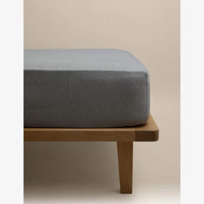 Marks & Spencer M&S Pure Cotton Brushed Marl Fitted Sheet Grey Marl