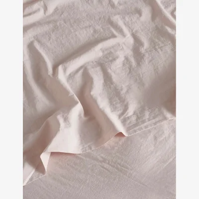 Marks & Spencer Bedfolk Washed Cotton 300 Thread Count Flat Sheet Soft Pink